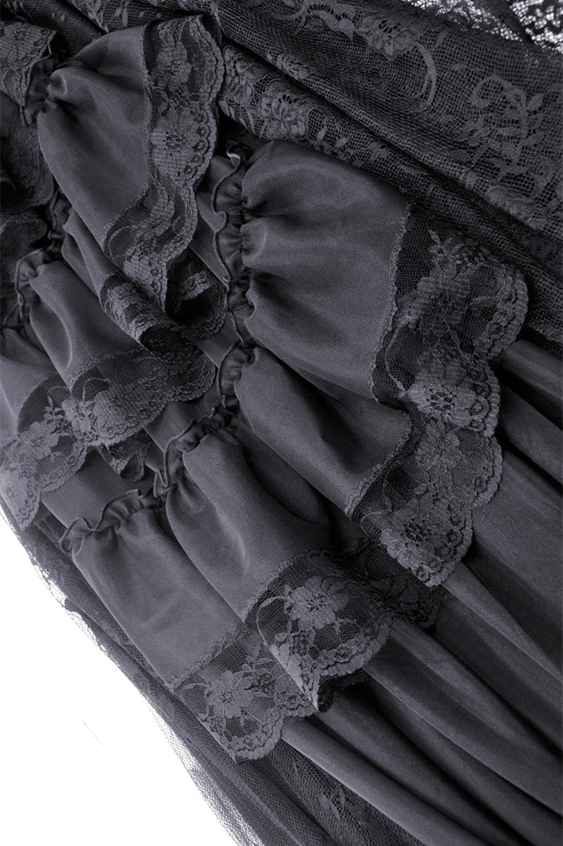Black Bridal Bustle Skirt