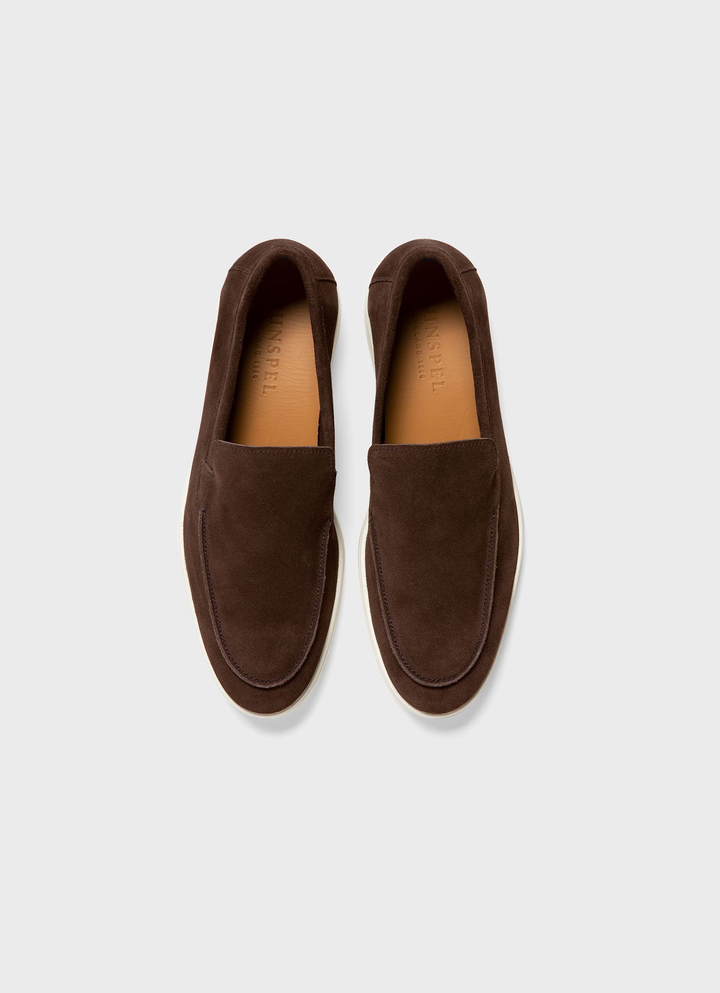 Mens Sunspel Suede Loafer In Brown Mftw9402 Brab