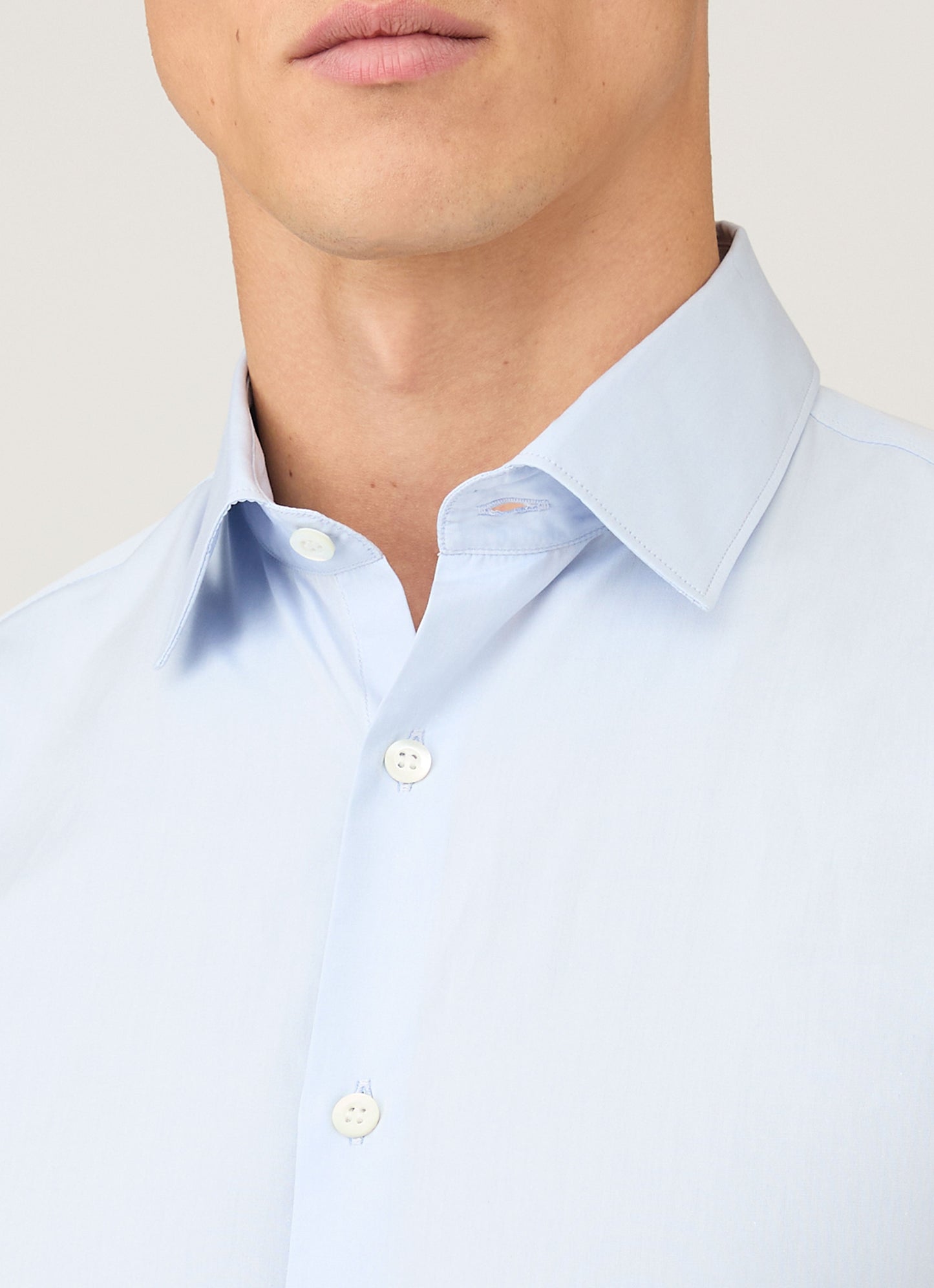 Mens Sea Island Cotton Smart Shirt In Light Blue