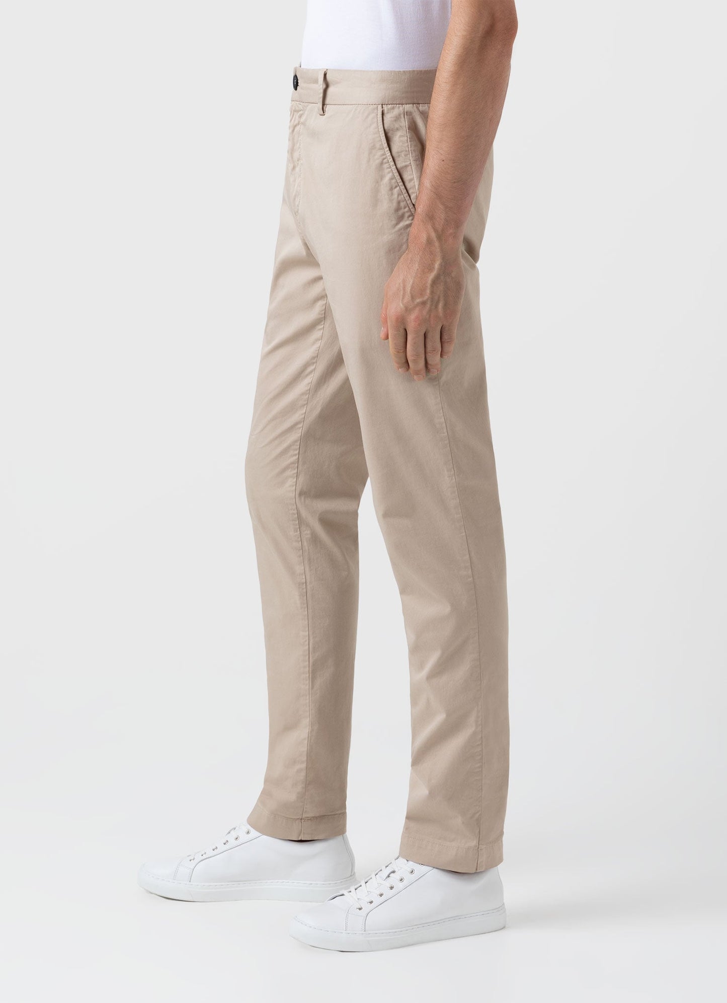 Mens Cotton Twill Stretch Slim Fit Chino Light Stone Mtrs3018