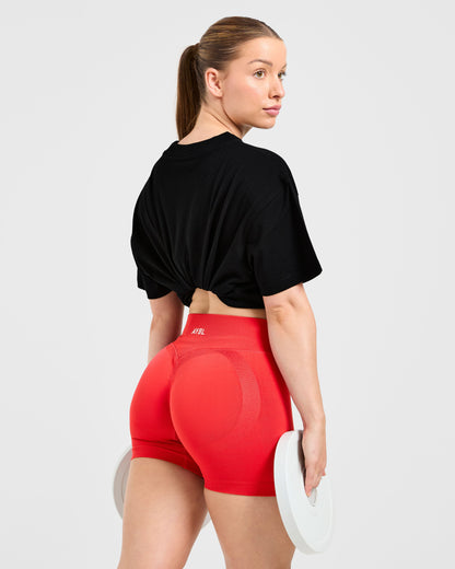 Sports Club Gothic Oversized T Shirt - Black/Red