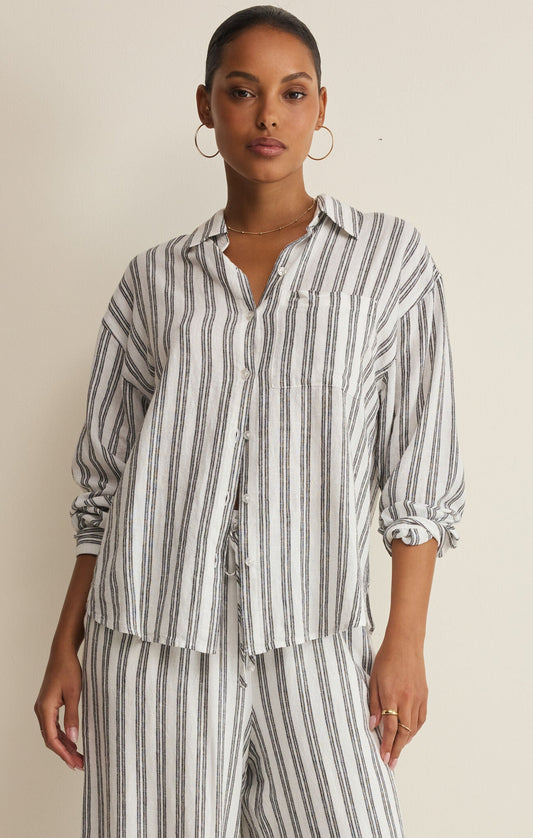 the perfect striped button up