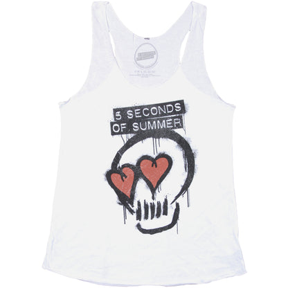 5 Seconds Of Summer Heart Eyes Skull Womens Tank