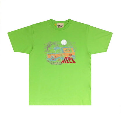 Gallery Dept T Shirt Retro Printed Loose Short-Sleeved Shirt