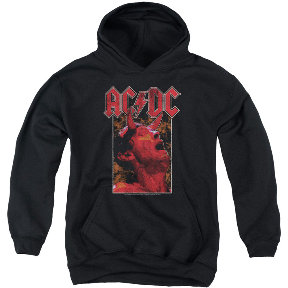 AC/DC Horns Youth 50% Poly Hooded Sweatshirt