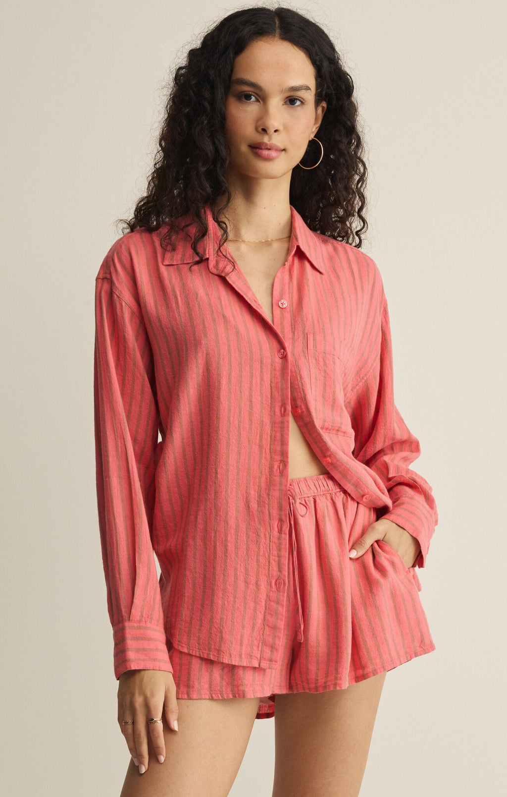 the perfect striped button up