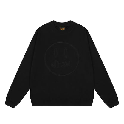 Drew House Sweatshirts Unisex Sketch Smiley Face Crew Neck Sweater