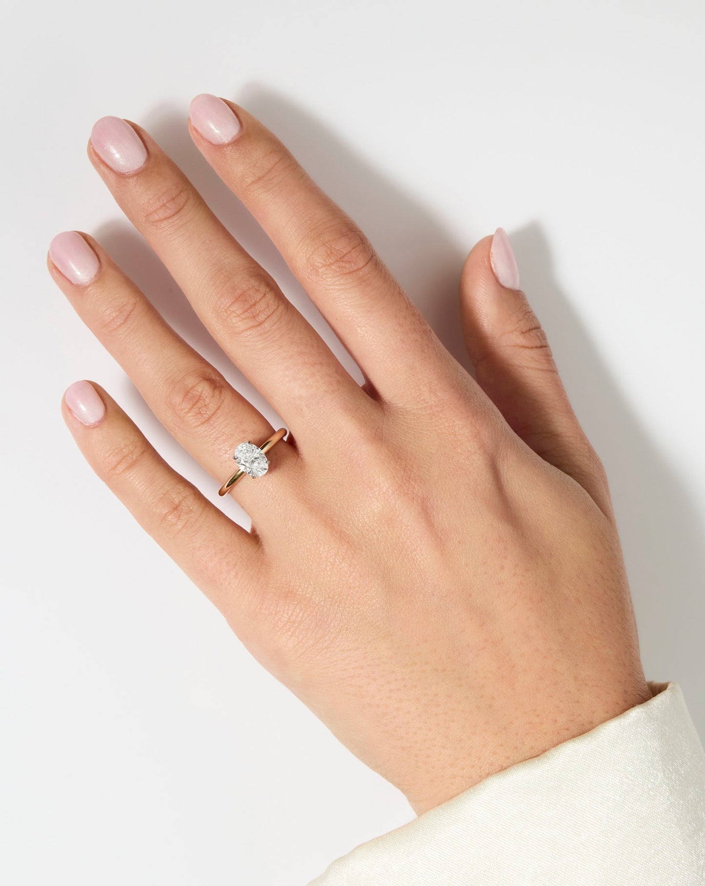 2.08 Oval Lab Diamond in Cloud Solitaire