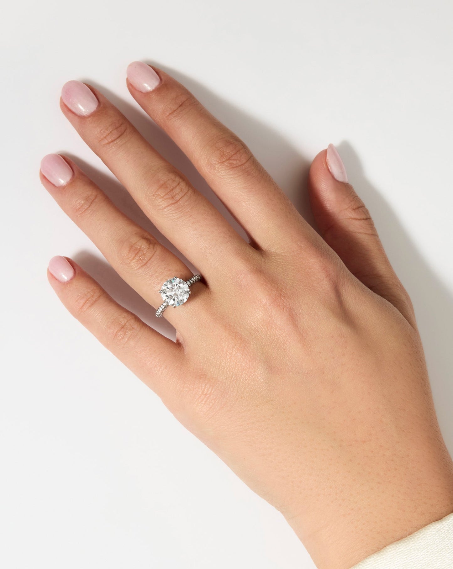 3.18 Round Lab Diamond in Pavé Cloud