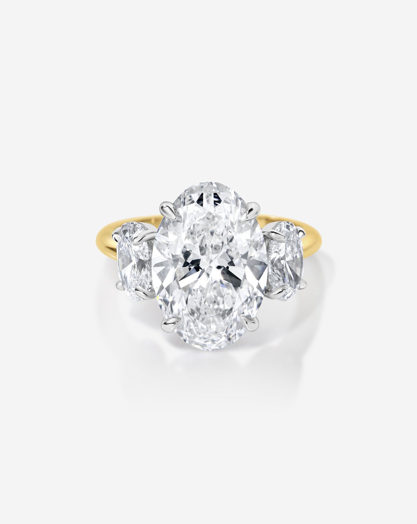 4.00 Oval Lab Diamond in Whisper Thin® Three Stone with Ovals