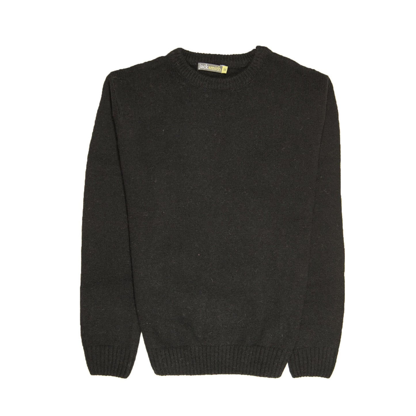 100 Shetland Wool Crew Round Neck Knit Jumper Pullover Mens Sweater Knitted Plain Black Xl