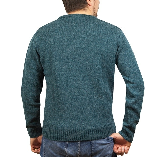 100 Shetland Wool V Neck Knit Jumper Pullover Mens Sweater Knitted 1