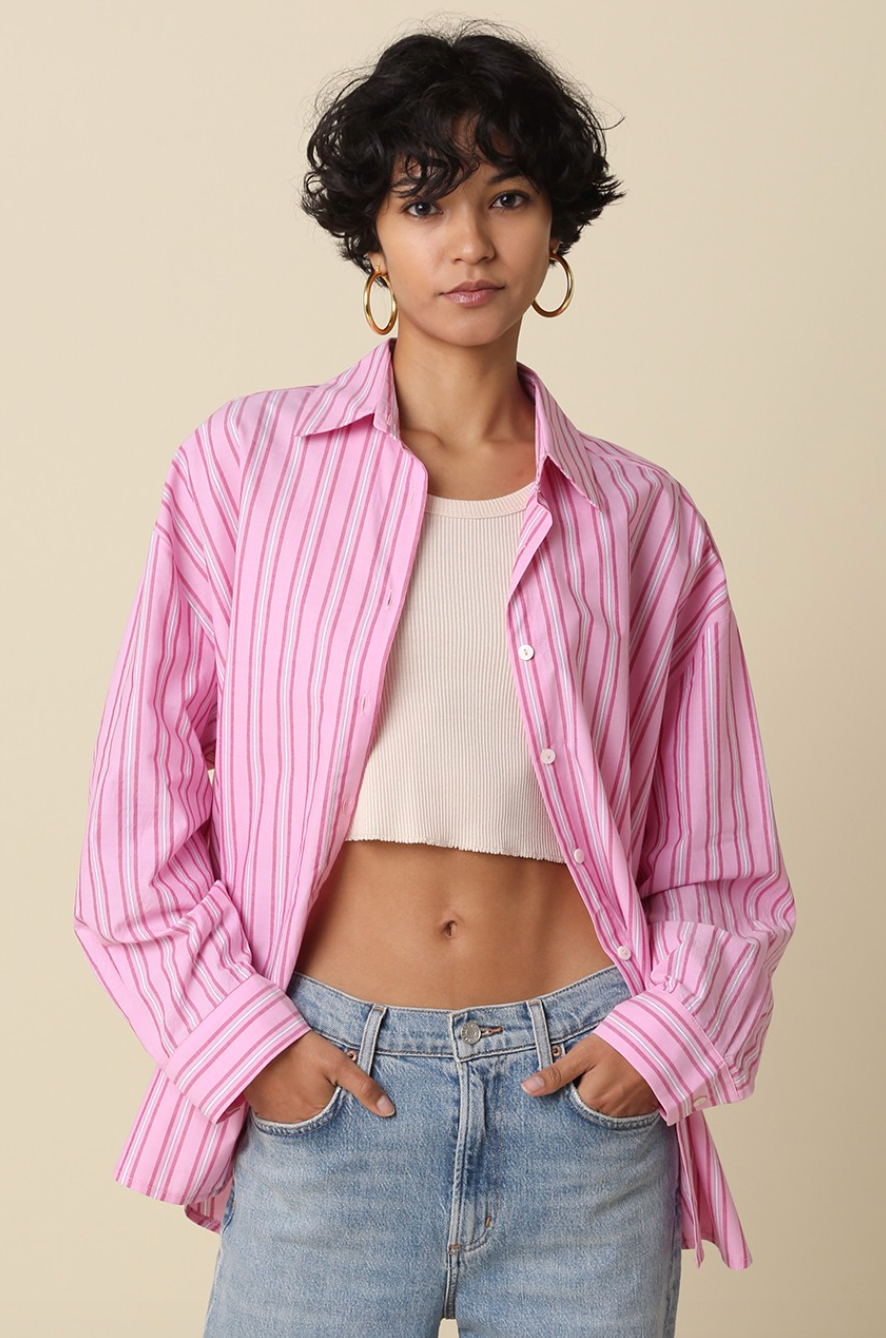 micah striped button up