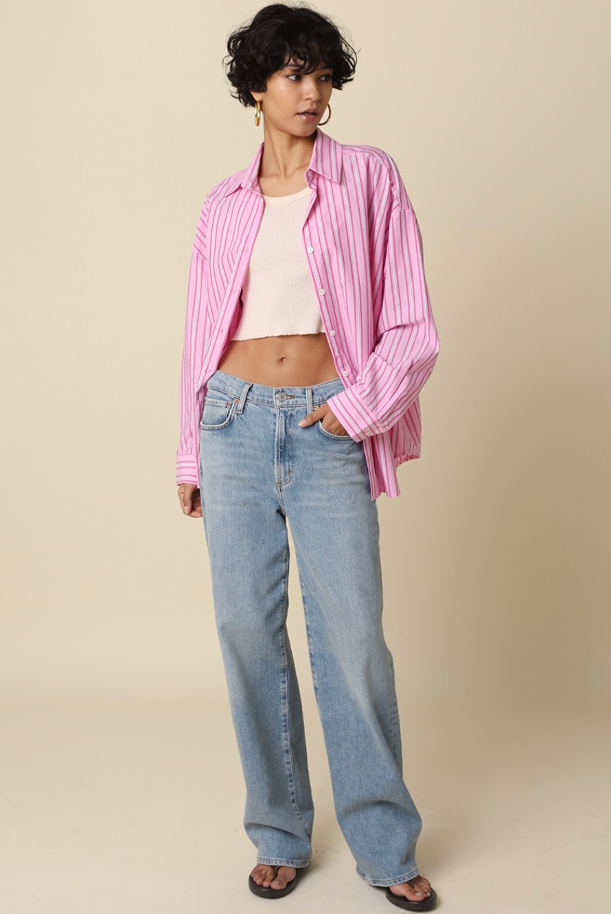 micah striped button up