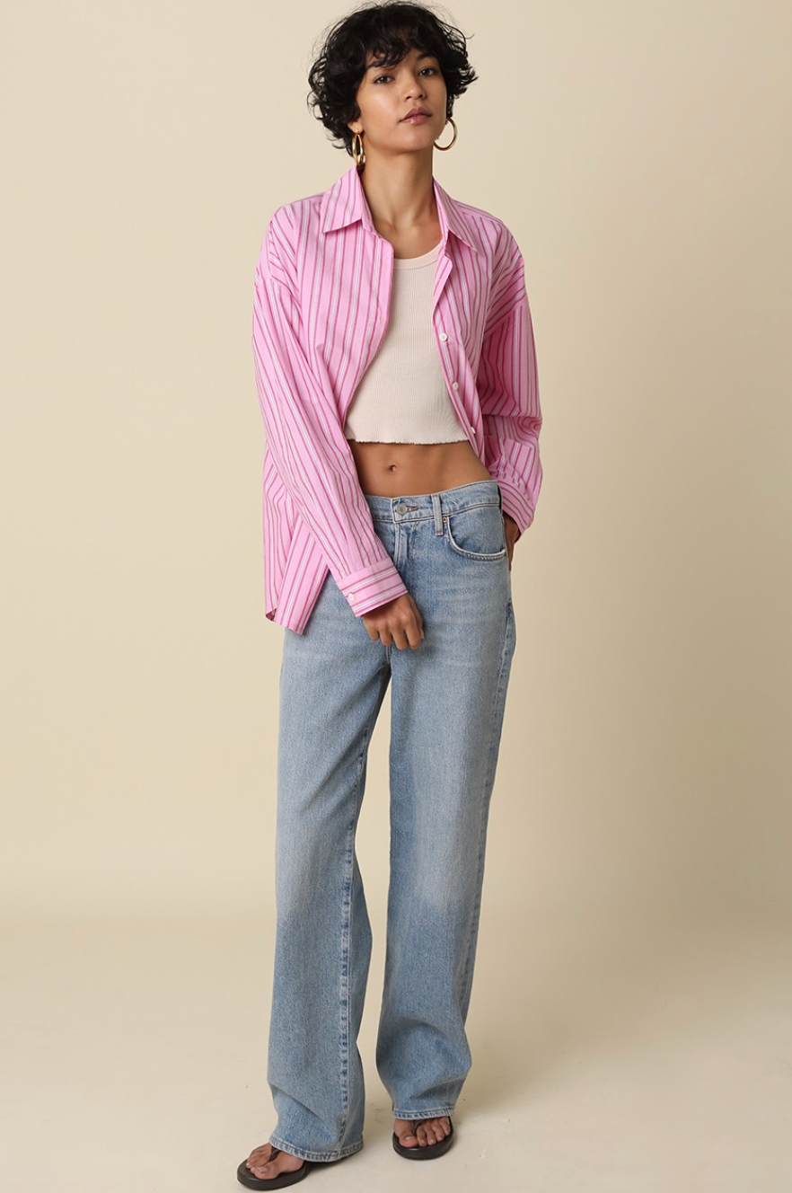 micah striped button up