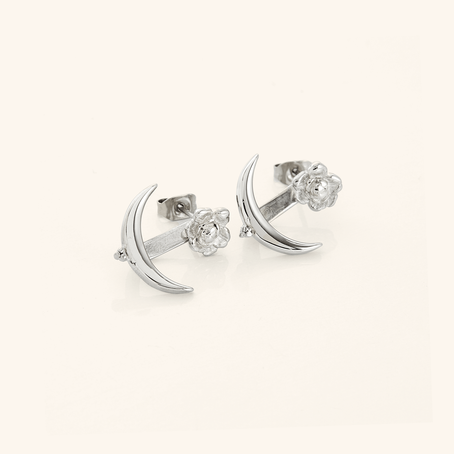 Damask Rose & Crescent Jacket Earrings | VELA x Nominal
