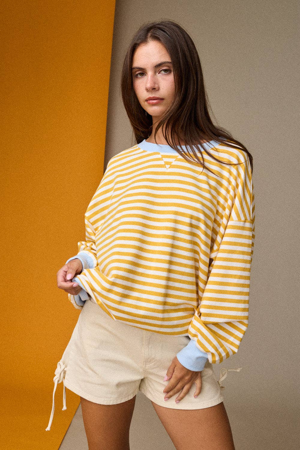 relaxed stripe pullover