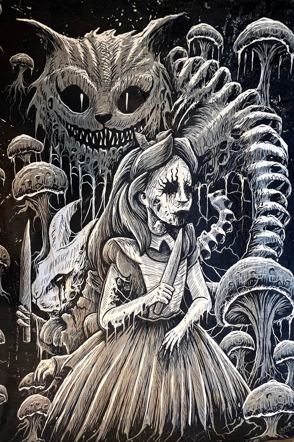Alice in Murderland Throw Blanket