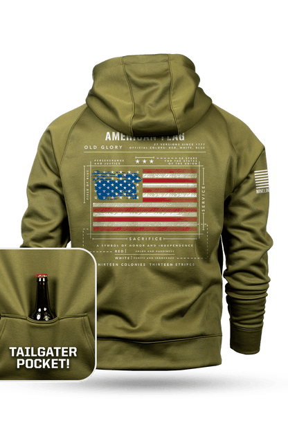 American Flag Schematic - Raglan Tailgater Hoodie