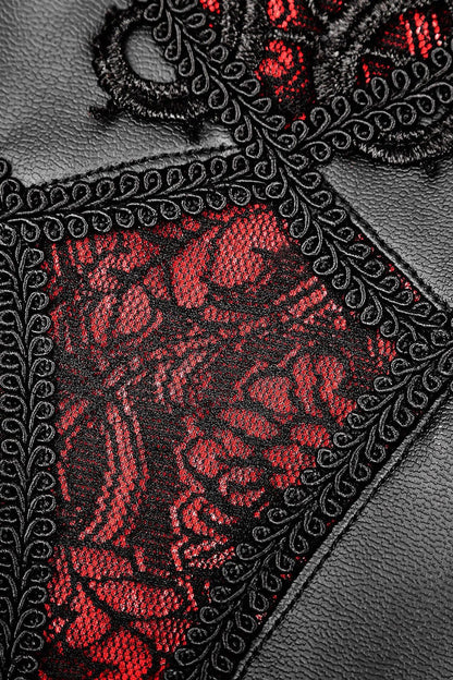 Antoinette Leather Leggings [BLACK/RED]