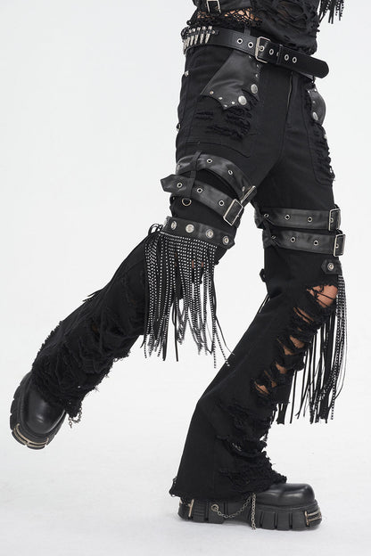 Batwing Pocket Ripped Punk Pants