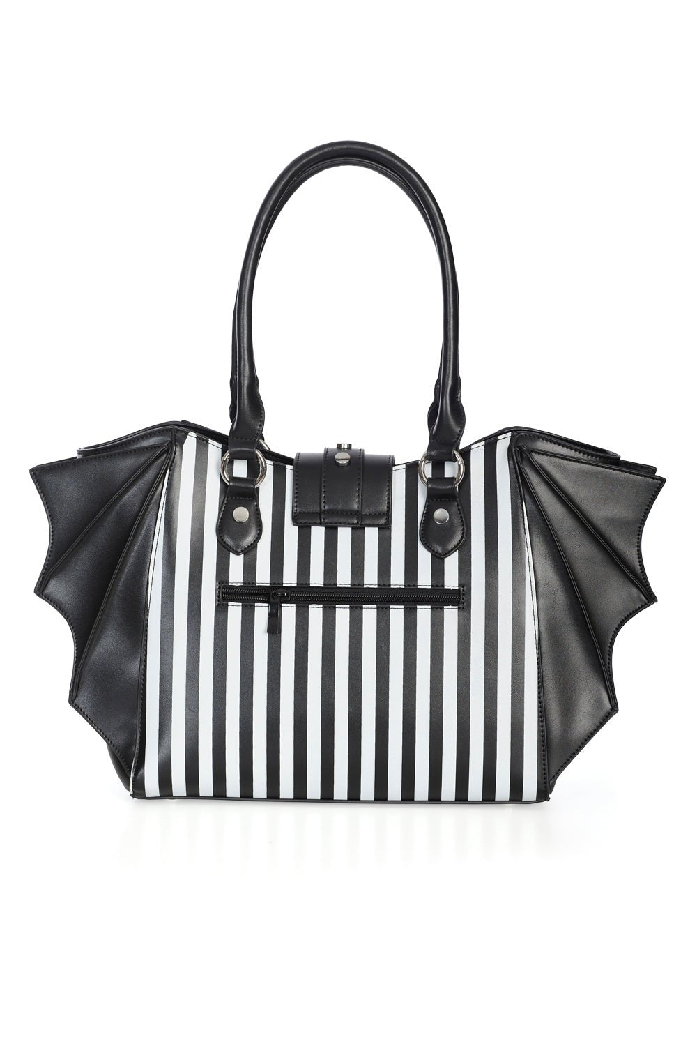 Beetle Striped Batwing Handbag [Black/White]