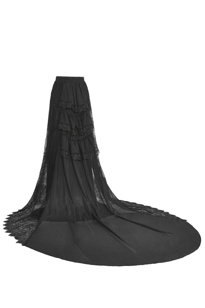 Black Bridal Bustle Skirt