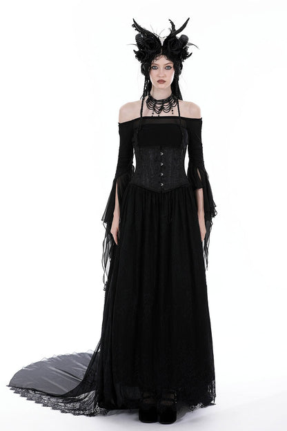 Black Bridal Bustle Skirt