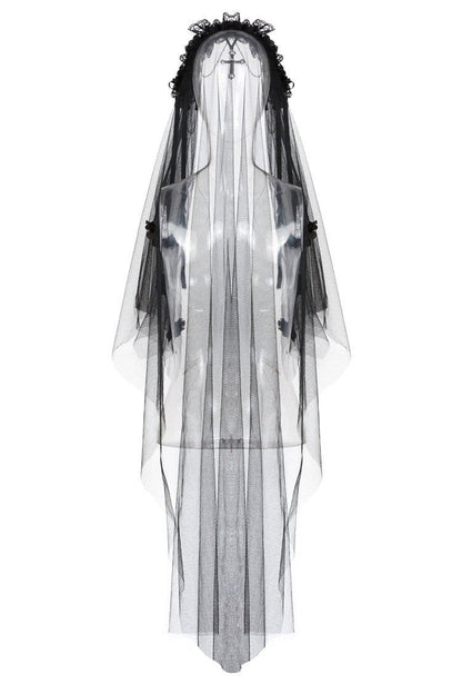 Black Bride Vintage Goth Bridal Veil