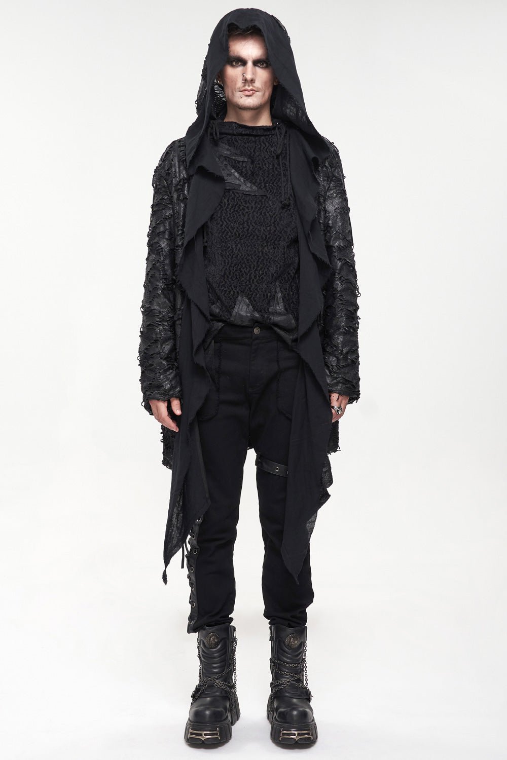 Black Burial Distressed Cardigan