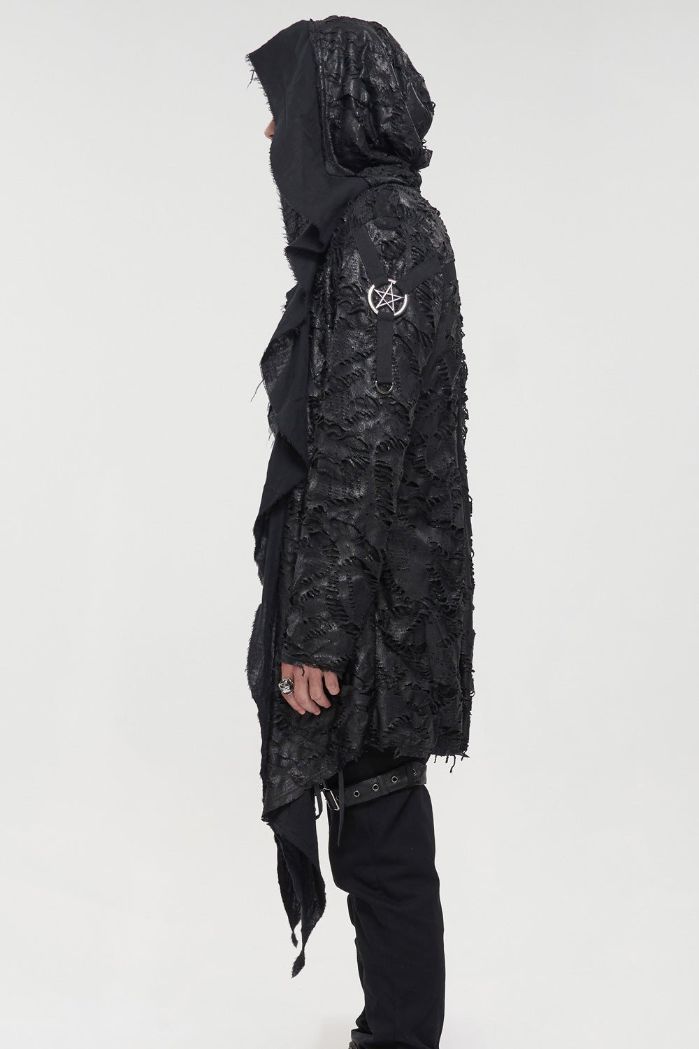 Black Burial Distressed Cardigan