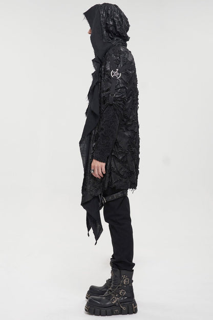 Black Burial Distressed Cardigan