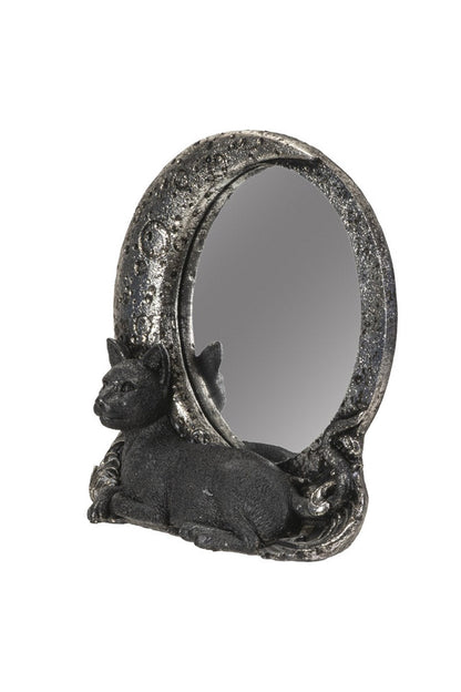 Cat on Moon Mirror