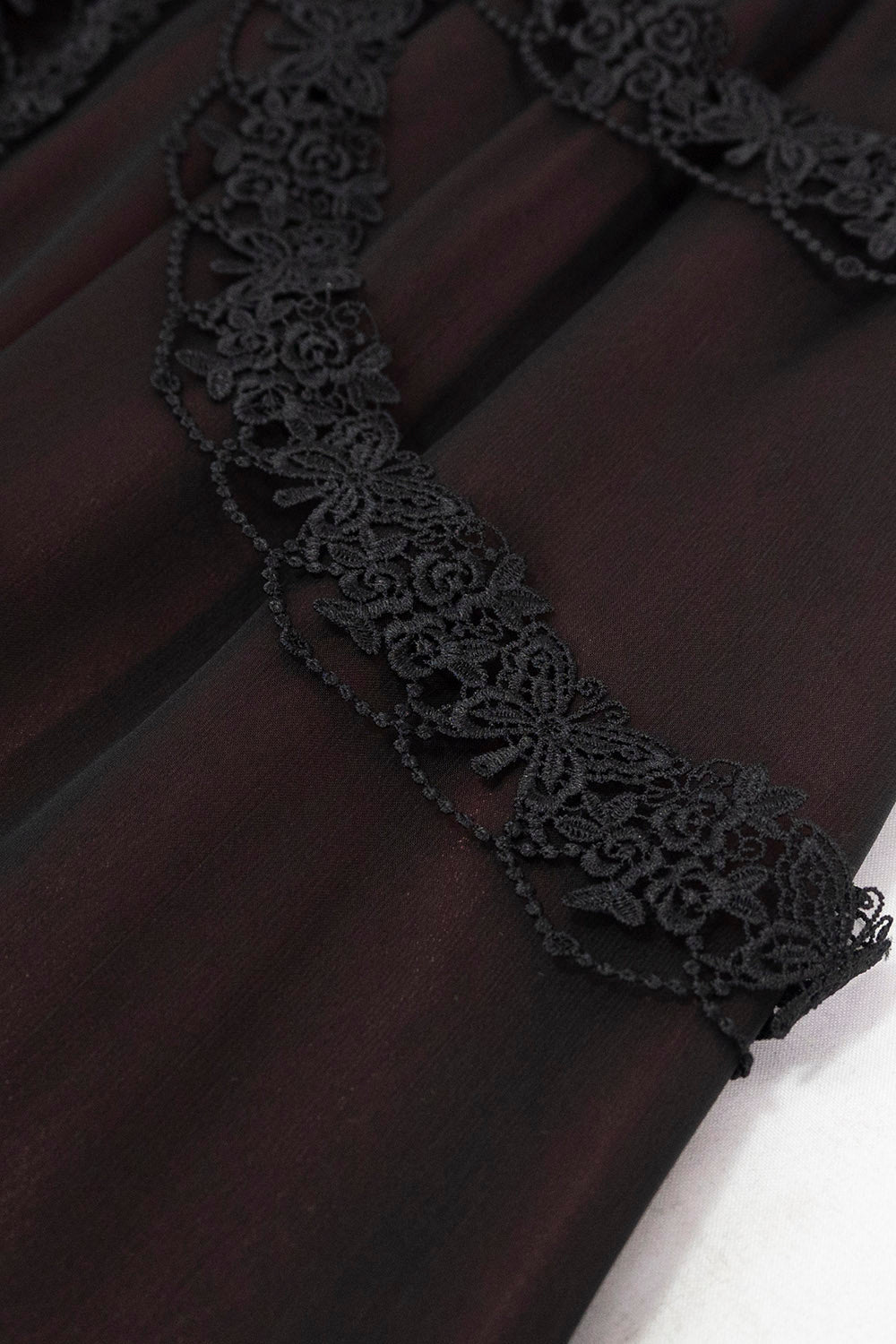 Blooddrop Layered Lace Maxi Skirt