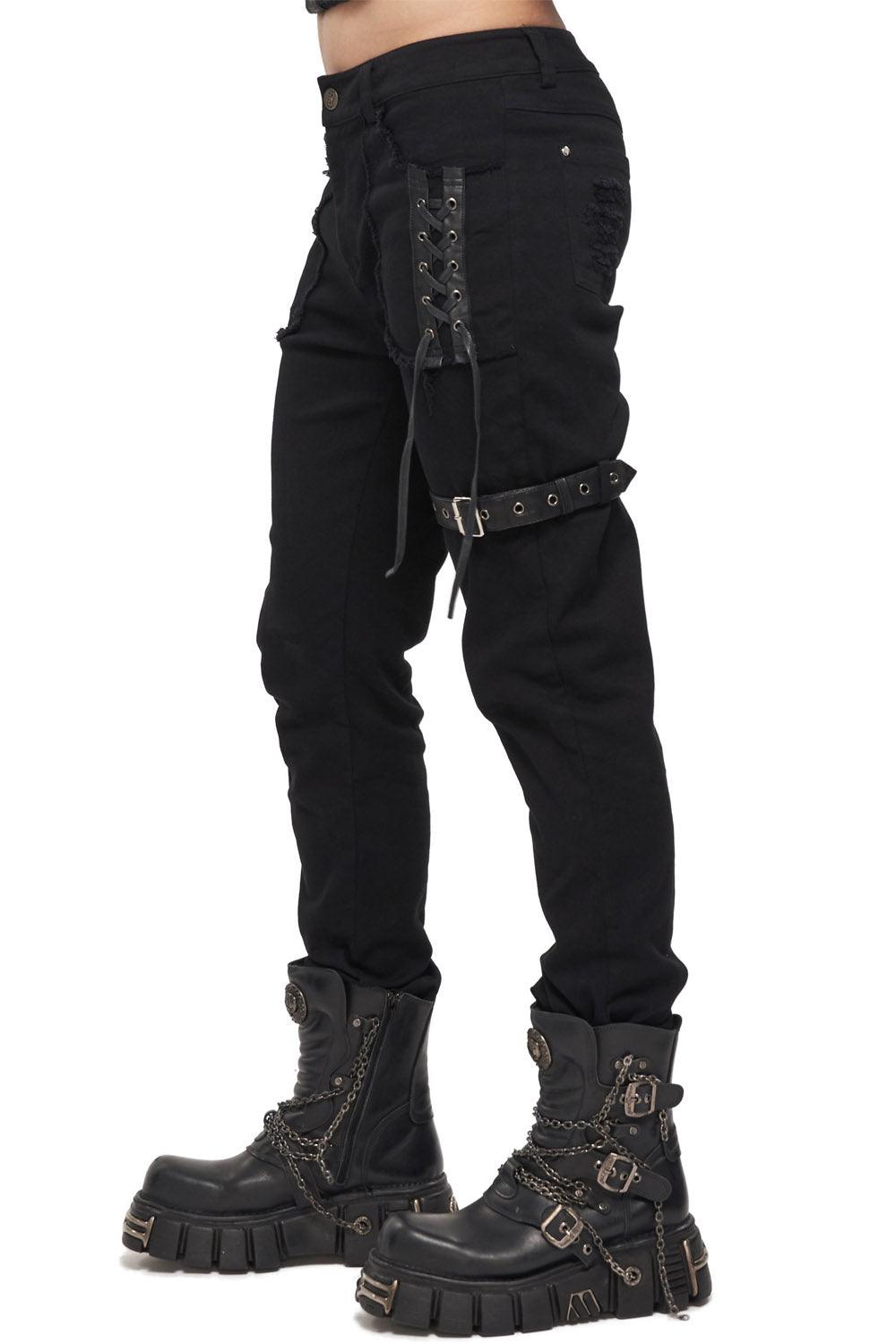 Born Villain Distressed Goth Pants
