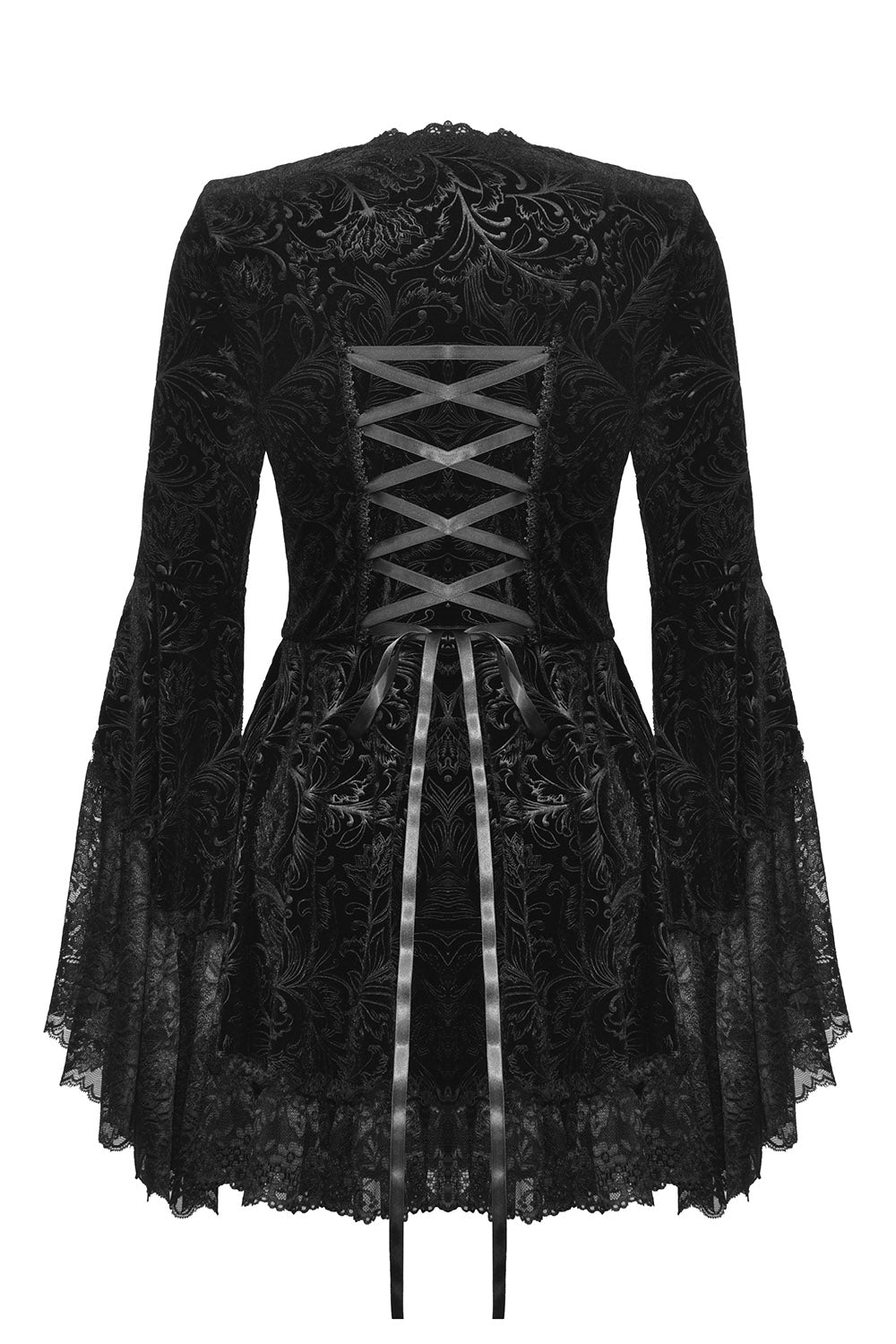 Coquette Flocked Vampire Velvet Dress