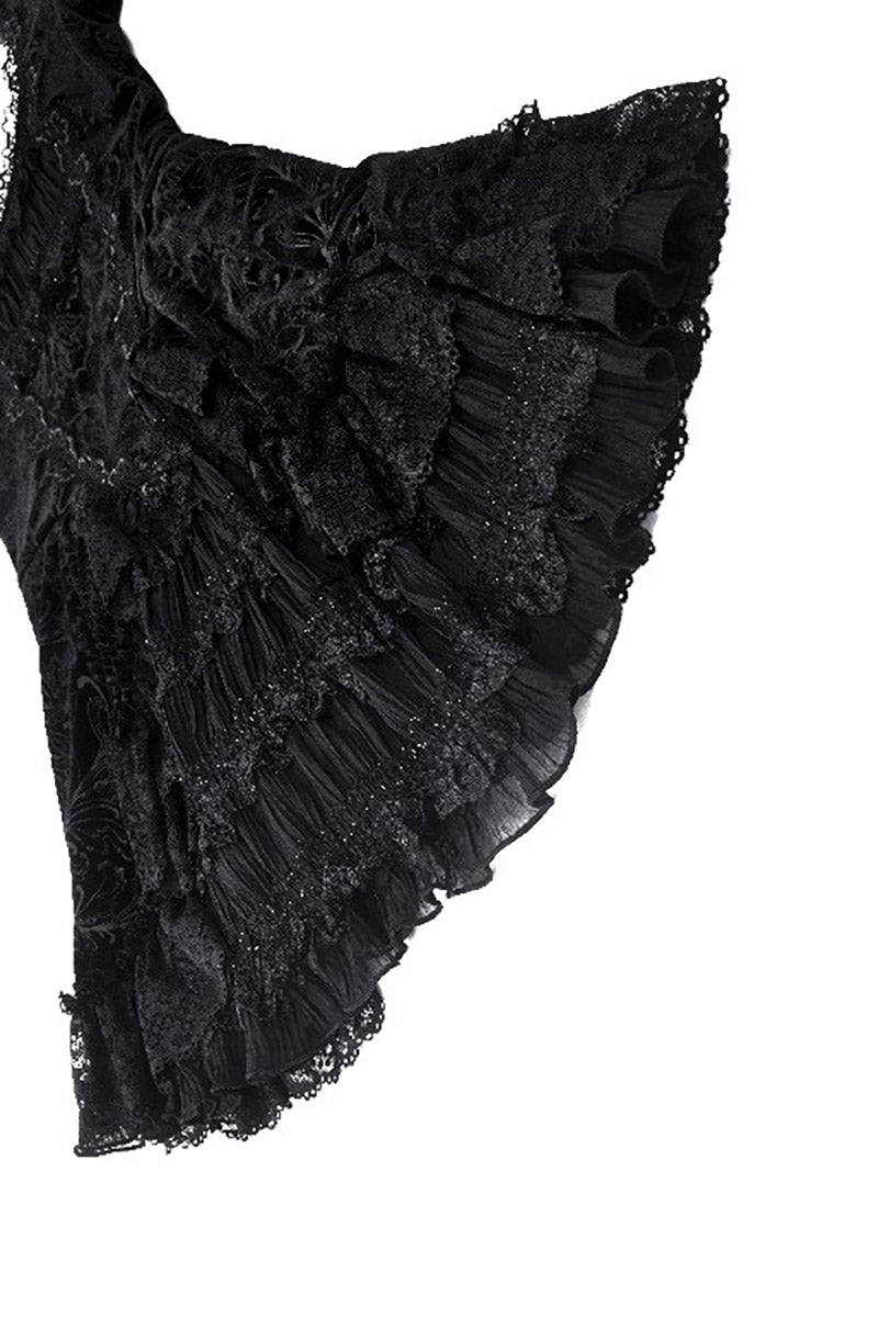 Coquette Flocked Vampire Velvet Dress