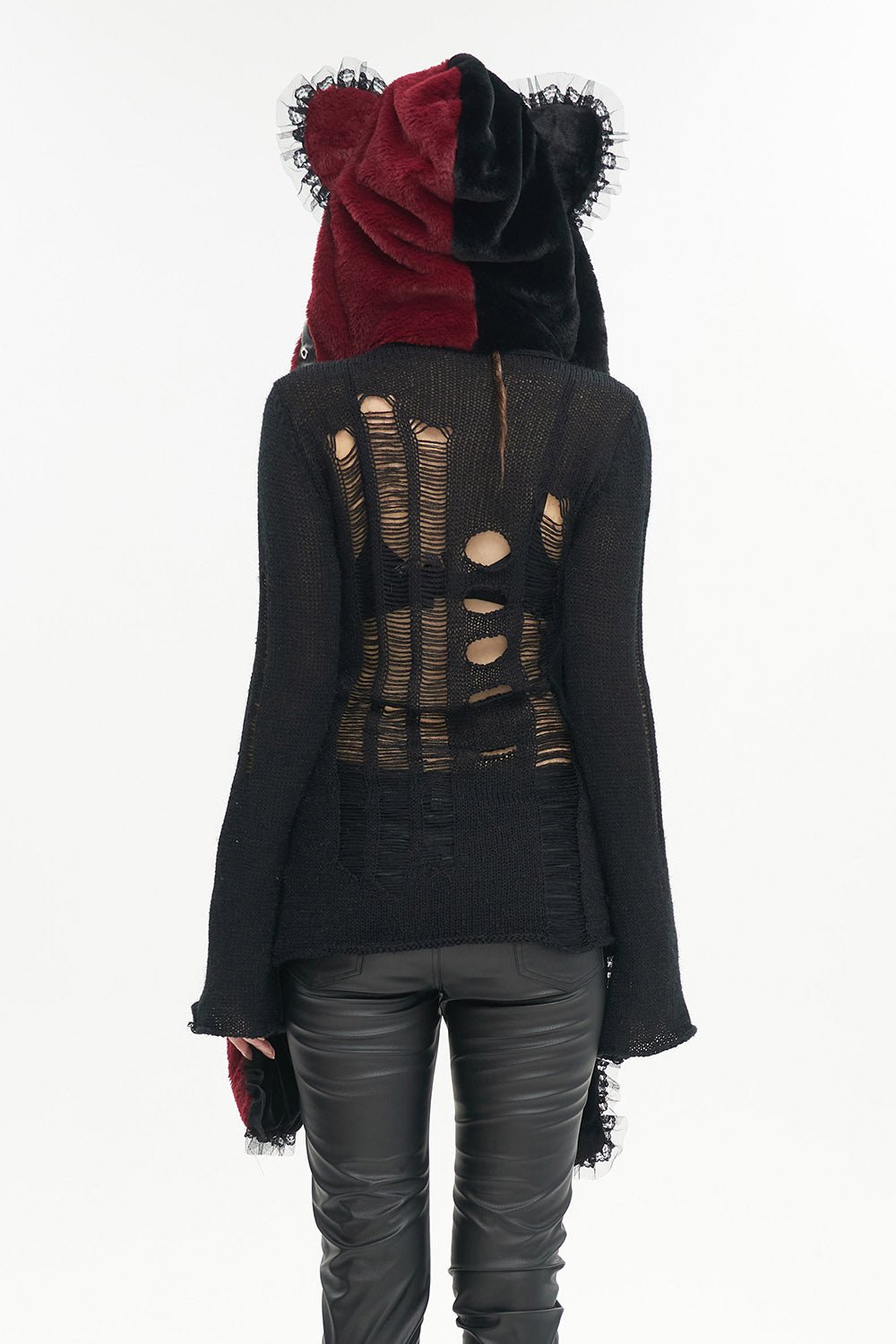 Creepy Cuddles Bear Ear Hat [RED/BLACK]