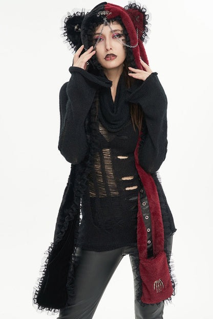 Creepy Cuddles Bear Ear Hat [RED/BLACK]
