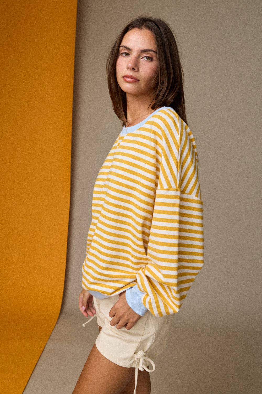 relaxed stripe pullover