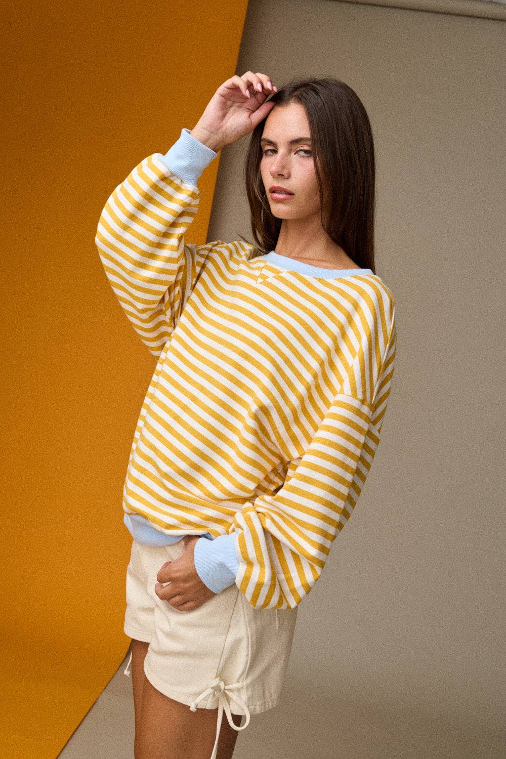 relaxed stripe pullover