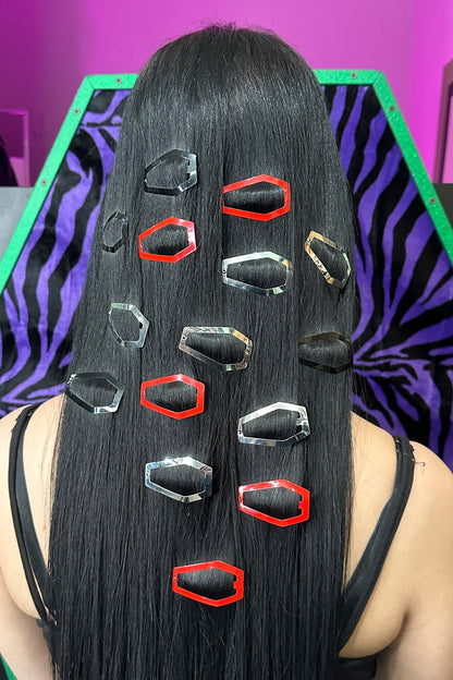 Coffin Snap Hair Clips [RED]