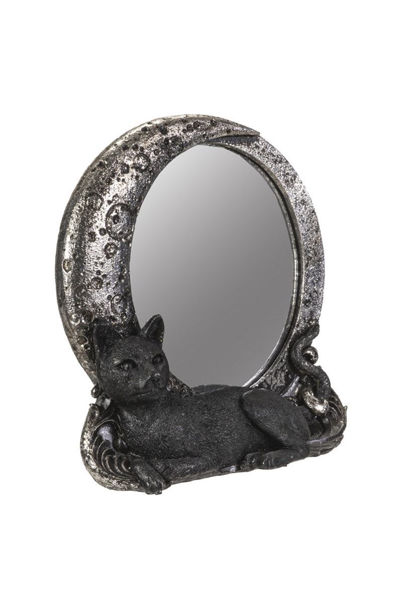 Cat on Moon Mirror