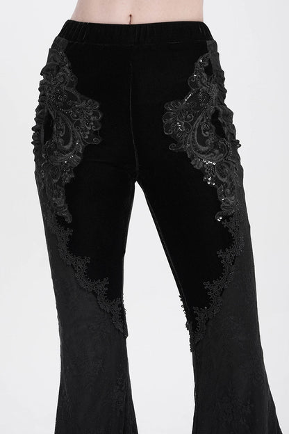 Black Alchemy Velvet Boho Bell Bottoms