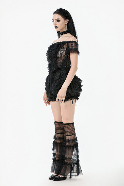 Black Ballet Mesh Leg Warmers