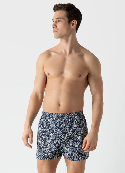 Mens Classic Boxer Shorts In Liberty Fabric In Summer Bloom Mbox4701L Butv