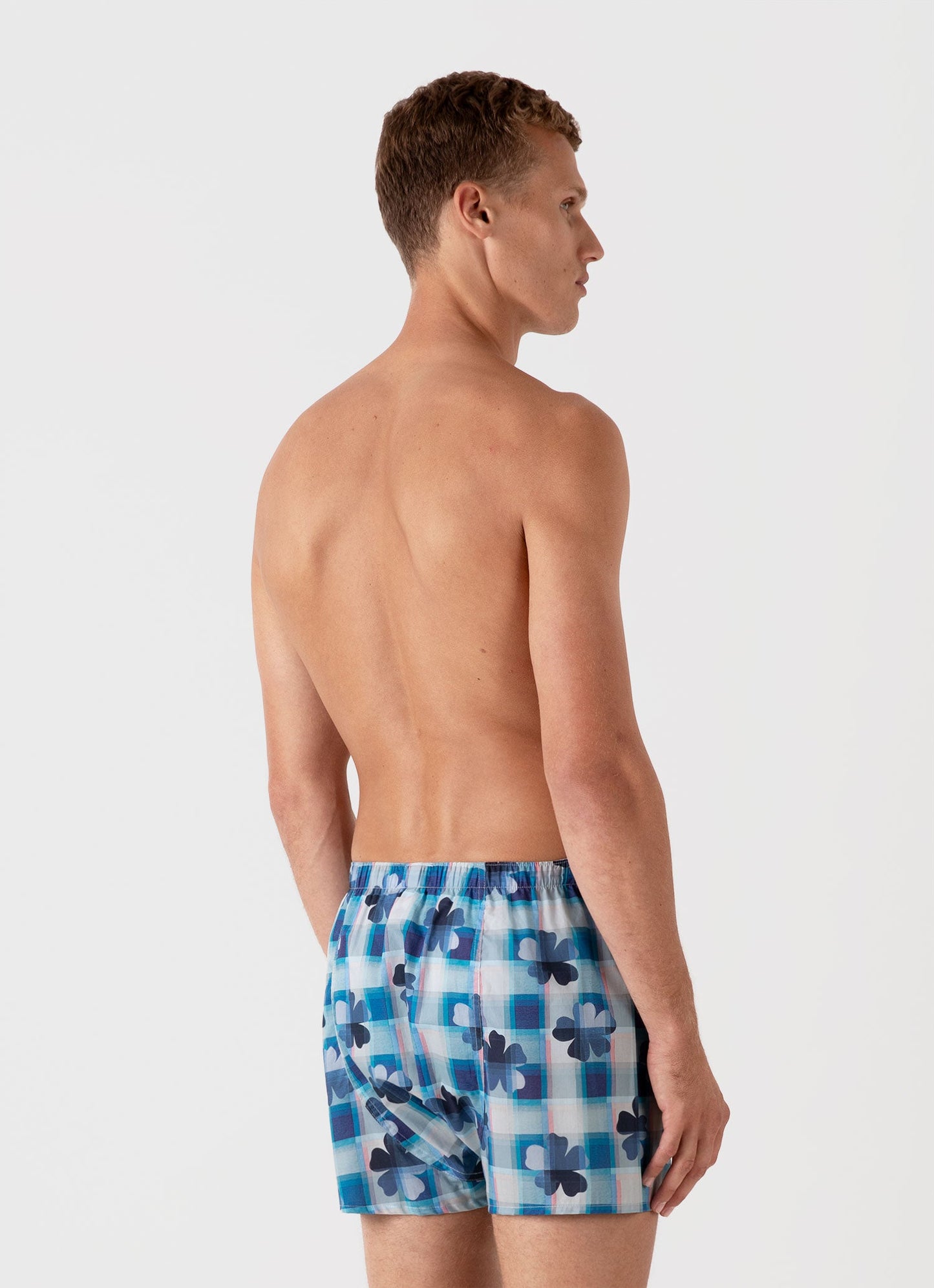 Mens Classic Boxer Shorts In Liberty Fabric In Blue Flower Mbox4701L Buvy