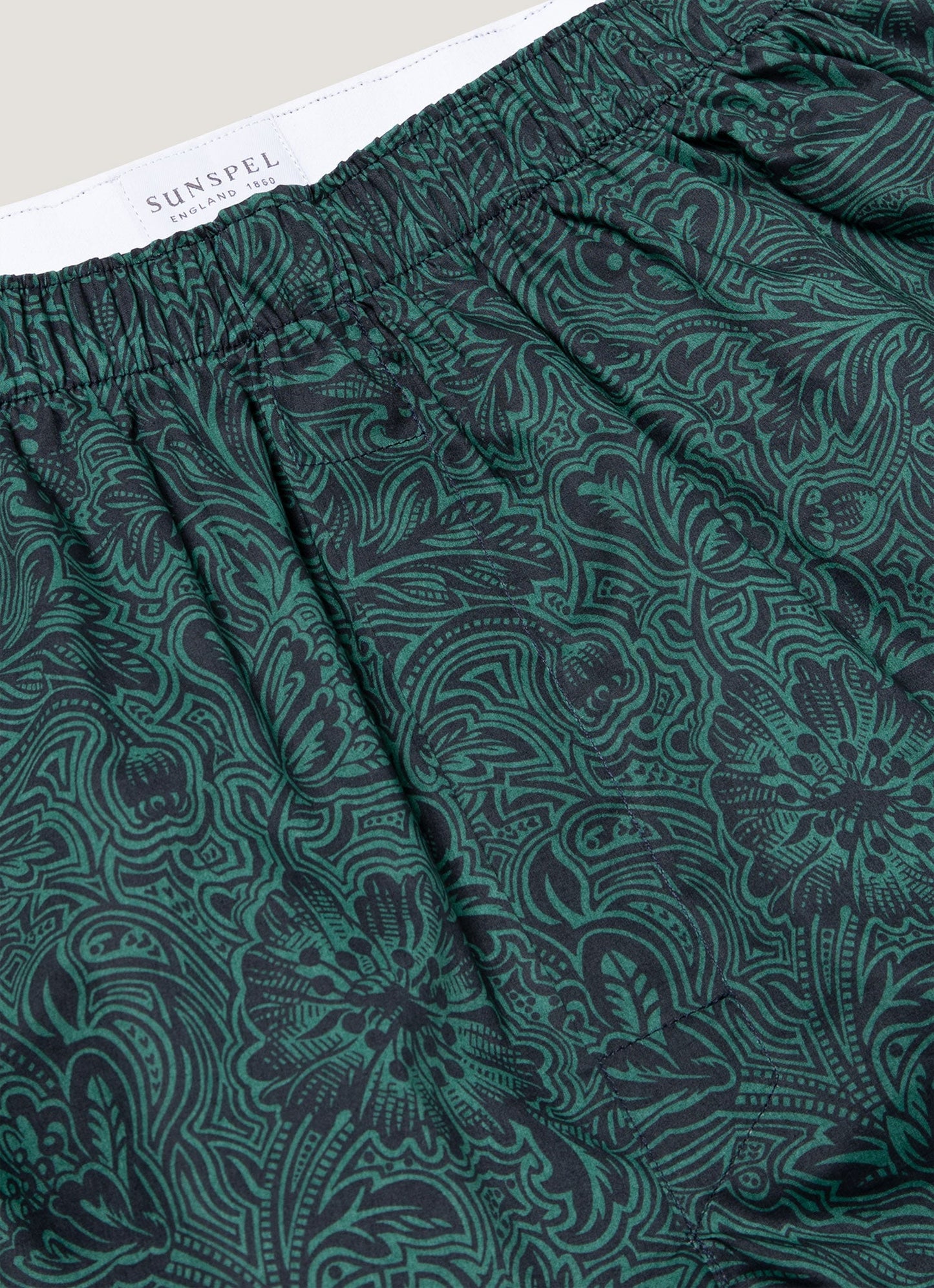 Mens Classic Boxer Shorts In Liberty Fabric In Steel Green Bloom Mbox4701L Gnje