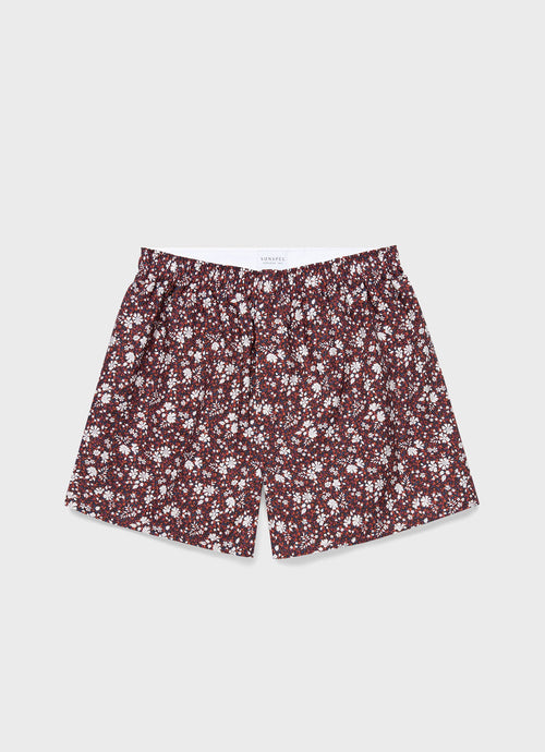 Mens Liberty Print Boxer Shorts In Liberty Red Pepper Floral