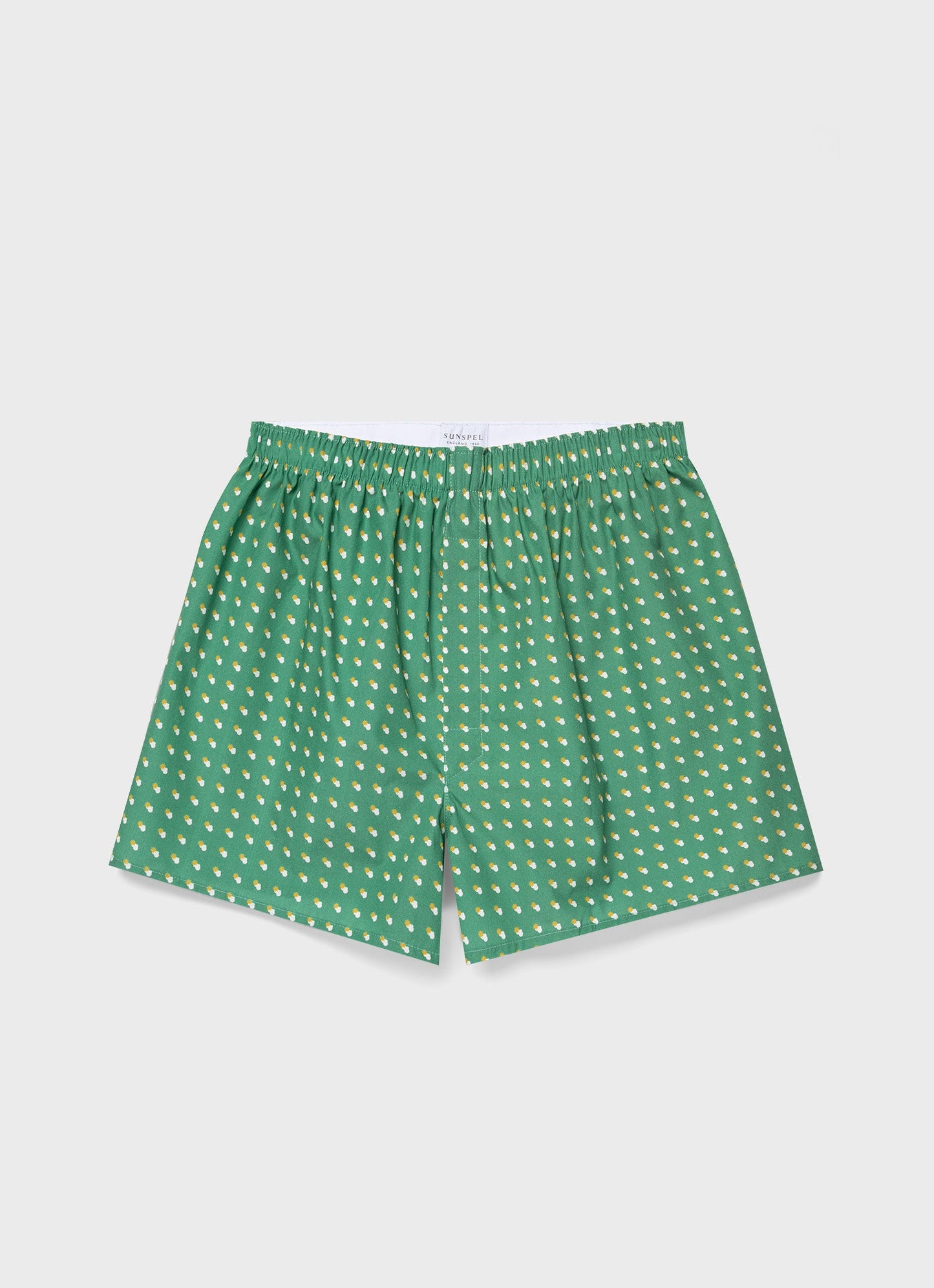 Mens Classic Boxer Shorts In Green Sun Clouds Mbox4701P Gnhd